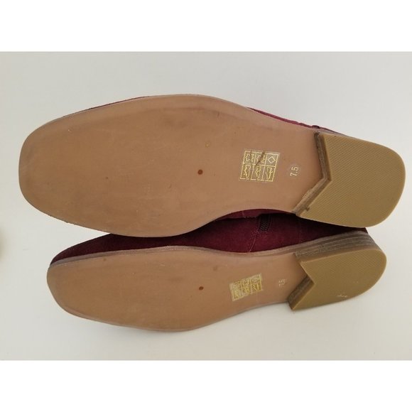 Jeffrey Campbell Speir Ruched Luxe Wine Suede Slouchy Ankle Boots Size 7.5 - Picture 5 of 7